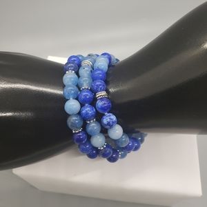 Blue stackable bracelets